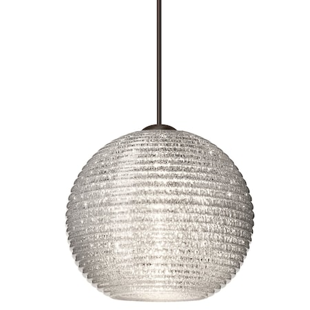 Besa Lighting Kristall 6 Cord Pendant, Glitter, Bronze Finish, 1x35W Halogen 1XT-4615GL-BR